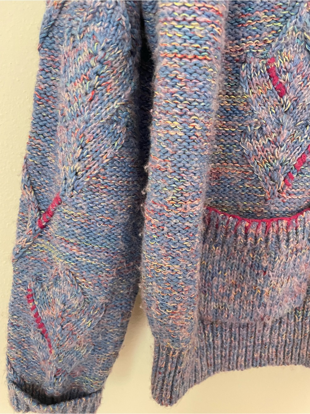 Sundance Marled Multicolor Button Cardigan Sweater Purple Pink Medium - Picture 4 of 6